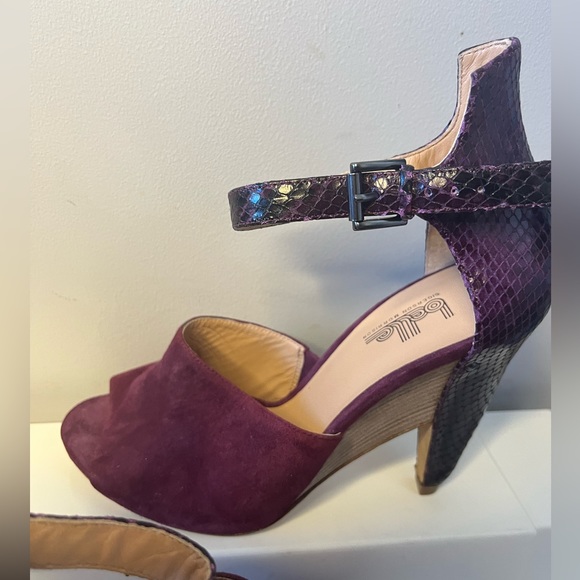 NWT Belle Sigerson Morrison Burgundy Suede Open Toed High Heels !! - Picture 3 of 13